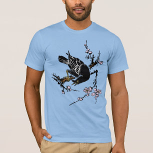  Japanse kraai en kersenbloesems T-shirt