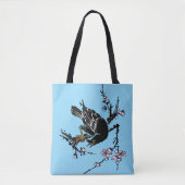 Japanse kraai en kersenbloesems Tote Bag (Voorkant)