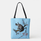 Japanse kraai en kersenbloesems Tote Bag (Achterkant)