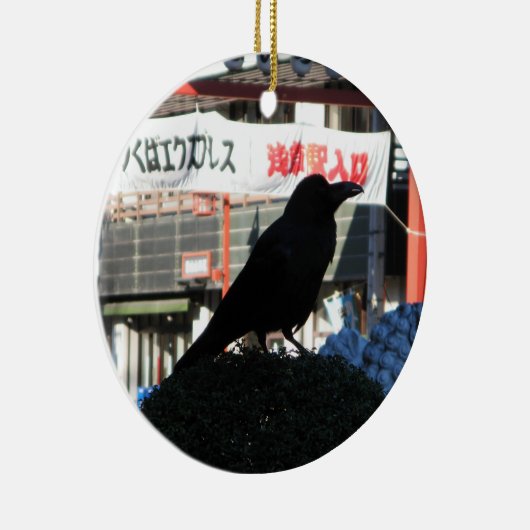 Japanse Kraai Keramisch Ornament (Rechts)