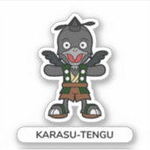 Japanse kraai Tengu Yokai Sticker (Voorkant)