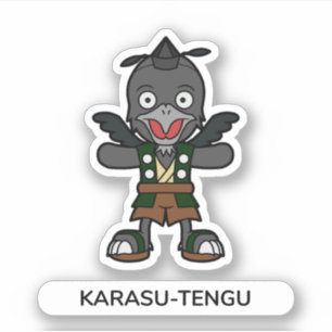 Japanse kraai Tengu Yokai Sticker
