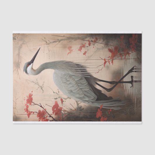Japanse kraan 1 Decoupage papier (Voorkant)