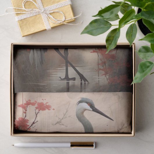 Japanse kraan 1 Decoupage papier (Geschenk)