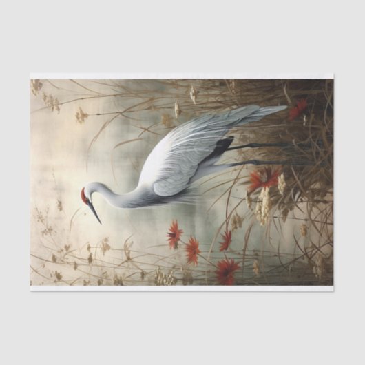 Japanse kraan 4 Decoupage papier (Voorkant)