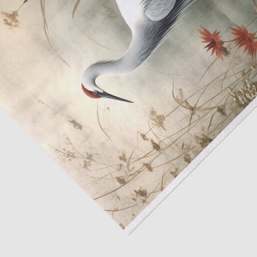 Japanse kraan 4 Decoupage papier (Detail)