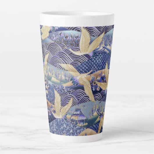 Japanse kraan Aangepast Latte Mok (Voorkant)