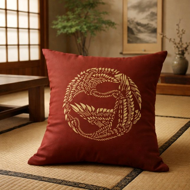 Japanse Kraan Aanpasbare Kleuren Kussen (Creator heeft geüpload)