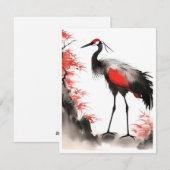 Japanse kraan B Portret Feestdagenkaart (Voorkant / Achterkant)