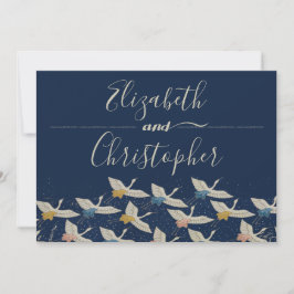 Japanse kraan  blauwe bruiloft bewaart de datum save the date