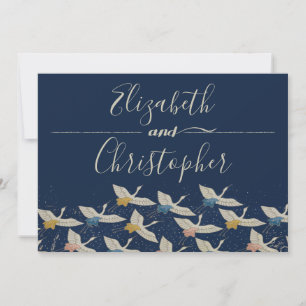 Japanse kraan blauwe bruiloft bewaart de datum save the date