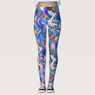 Japanse Kraan Bloemkunst Dames Leggings