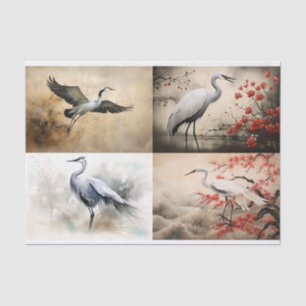Japanse kraan Collage 2 Decoupage papier