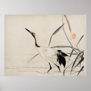 Japanse kraan door Mochizuki Gyokusen (1891) Poster