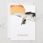 Japanse kraan en bamboe bruiloft Save the Date (Achterkant)