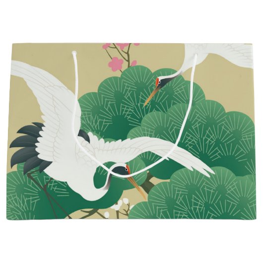 Japanse kraan en pijnboom groot cadeauzakje (Voorkant)