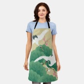 Japanse kraan en pijnboom schort (Gedragen)