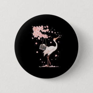 Japanse kraan in Japan ziet er uit met een coole c Ronde Button 5,7 Cm