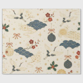 Japanse Kraan Kerst Inpakpapier (Vlak)