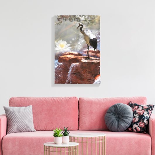 Japanse kraan "Langlevendigheid" Canvas Afdruk (Insitu (Woonkamer))