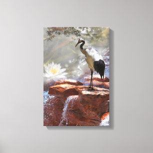 Japanse kraan "Langlevendigheid" Canvas Afdruk