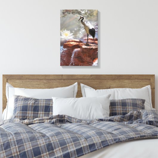 Japanse kraan "Langlevendigheid" Canvas Afdruk (Insitu (Slaapkamer))