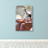 Japanse kraan "Langlevendigheid" Canvas Afdruk (Insitu (Houten vloer))