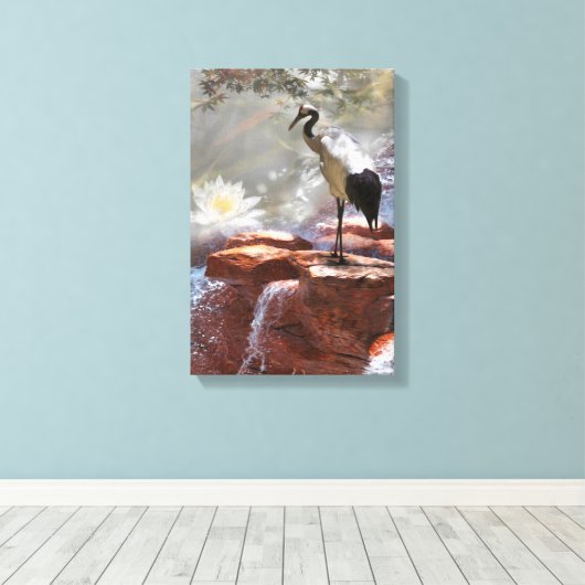 Japanse kraan "Langlevendigheid" Canvas Afdruk (Insitu (Houten vloer))
