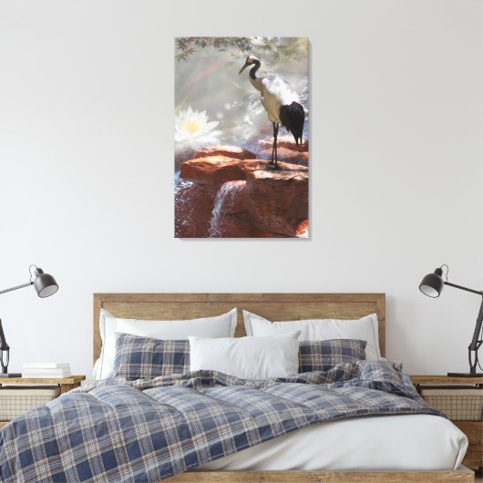 Japanse kraan "Langlevendigheid" Canvas Afdruk (Insitu (Slaapkamer))