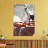 Japanse kraan "Langlevendigheid" Canvas Afdruk (Insitu (Woonkamer))
