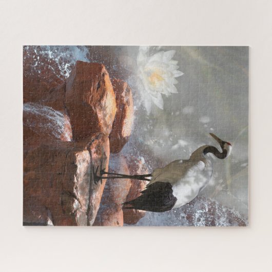 Japanse kraan "Langlevendigheid" Legpuzzel (Horizontaal)