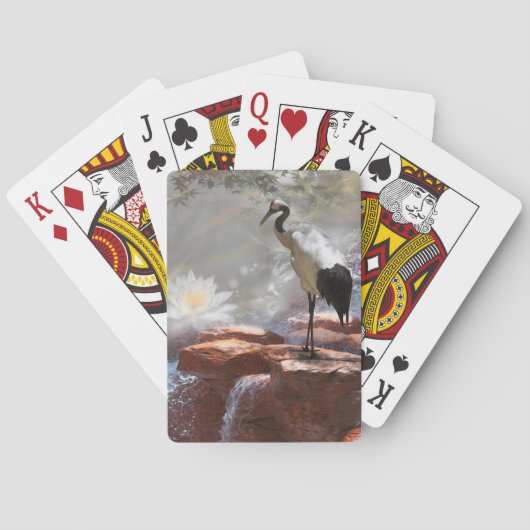 Japanse kraan "Langlevendigheid" Pokerkaarten (Achterkant)