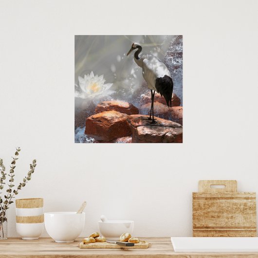 Japanse kraan "Langlevendigheid" Poster (Keuken)
