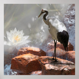 Japanse kraan "Langlevendigheid" Poster