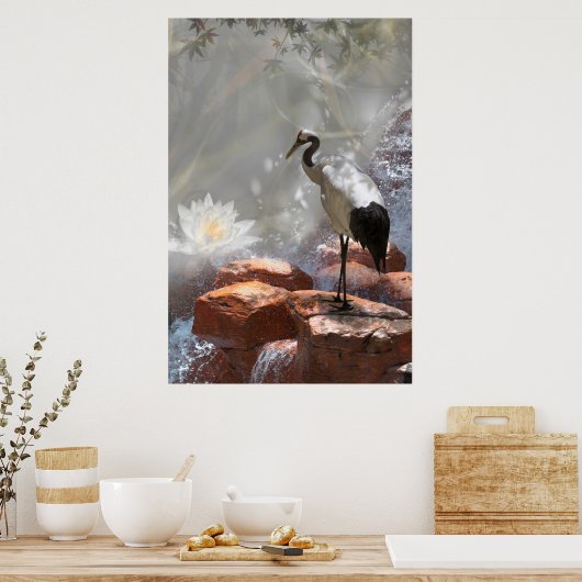 Japanse kraan "Langlevendigheid" Poster (Keuken)