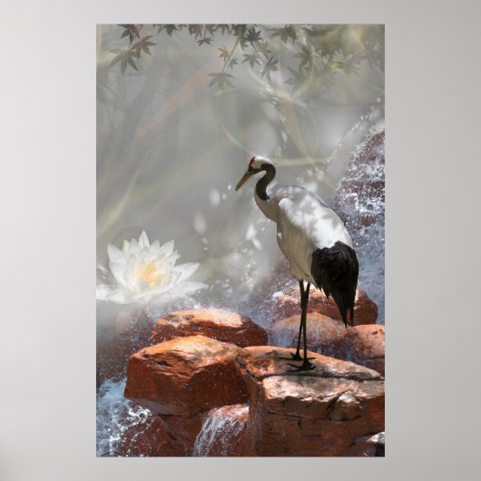 Japanse kraan "Langlevendigheid" Poster (Voorkant)