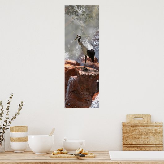 Japanse kraan "Langlevendigheid" Poster (Keuken)