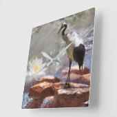 Japanse kraan "Langlevendigheid" Vierkante Klok (Hoek)