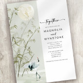 Japanse kraan moderne bruiloft kaart