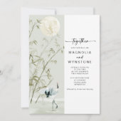 Japanse kraan moderne bruiloft kaart (Voorkant)