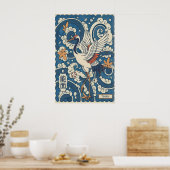 Japanse Kraan Muurkunst Traditionele Tsuru Print (Keuken)