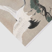 Japanse kraan op tak van dennen door Ohara Koson Tissuepapier (Detail)