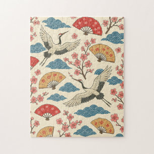 Japanse Kraan Sakura Patroon Legpuzzel