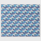 Japanse kraan:  vogelpatroon. cadeaupapier (Vlak)