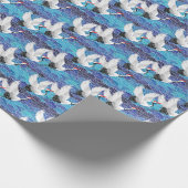 Japanse kraan:  vogelpatroon. cadeaupapier (Hoek)