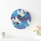 Japanse kraan:  vogelpatroon. grote klok (Huis)