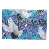Japanse kraan: vogelpatroon. kussensloop (Achterkant)