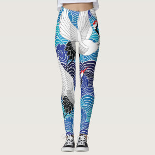 Japanse kraan: vogelpatroon. leggings