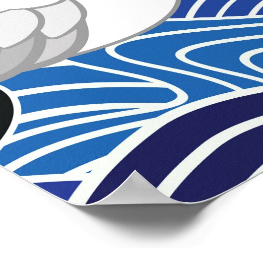 Japanse kraan:  vogelpatroon. poster (Hoek)