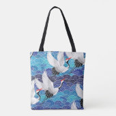 Japanse kraan: vogelpatroon. tote bag (Achterkant)